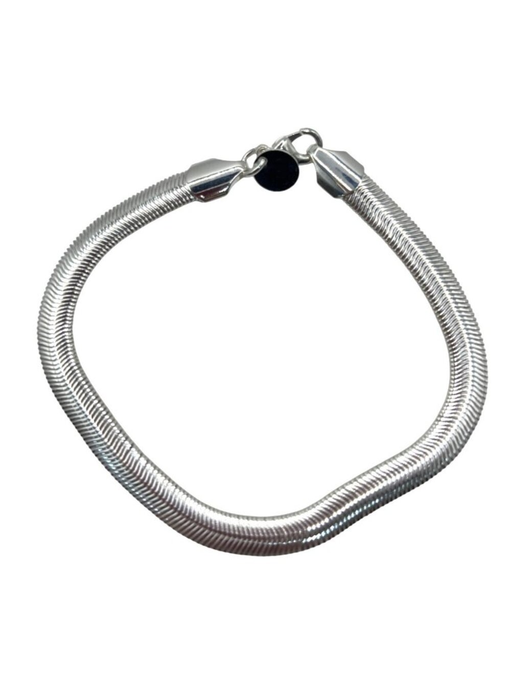 Sterling Silver 925 Herringbone Chain Bracelet W/Lobster Clasp 7.5 Inches A04